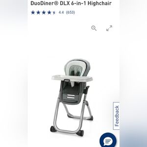 USED , GOOD CONDITION DuoDiner DLX 6-in-1 Highchair - Black